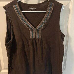 Brown sleeveless top